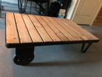Salontafel palletwagen industrieel hout, Huis en Inrichting, Tafels | Salontafels, Ophalen, 100 tot 150 cm, 50 tot 100 cm, Zo goed als nieuw