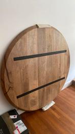 Mooi mango houten tafel blad 140cm diameter, Huis en Inrichting, Ophalen, Zo goed als nieuw, Rond