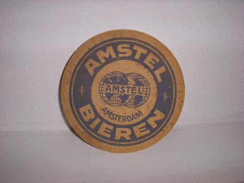 MOOI jaren 30 viltje Amstel bieren Amsterdam, Verzamelen, Biermerken, Gebruikt, Viltje(s), Amstel, Ophalen of Verzenden