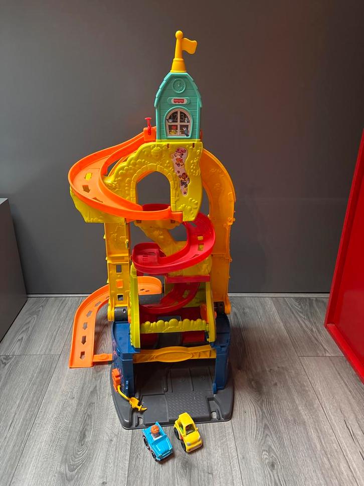 Fisher-Price Little People Garage - 2 standen, Kinderen en Baby's, Speelgoed | Racebanen, Gebruikt, Racebaan, Handmatig, Overige merken
