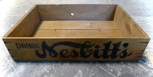 Brocante vintage frisdrank kist / krat / Amerika / Nesbitt's, Huis en Inrichting, Woonaccessoires | Kisten, Zo goed als nieuw