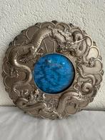 Vintage zilver Chinees Japans fotolijstje met draken, Ophalen of Verzenden, Zilver