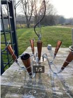 Kleine Kroonluchter Modern vormgegeven, Chrome/Koper Kleur, Huis en Inrichting, Lampen | Kroonluchters, Ophalen of Verzenden, Gebruikt
