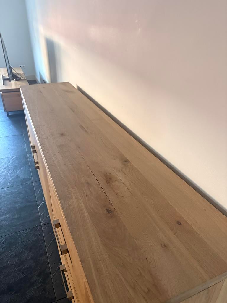 Eikenhouten dressoir met lades en deuren, Huis en Inrichting, Kasten | Dressoirs, Ophalen, 150 tot 200 cm, Eikenhout, Zo goed als nieuw