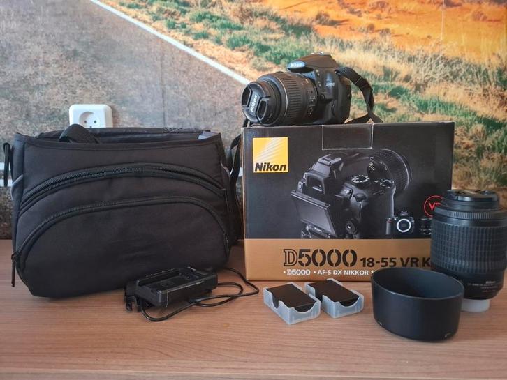 Nikon D5000 + AF-S DX NIKKOR 18-55mm + 55-200mm, Audio, Tv en Foto, Fotocamera's Digitaal, Zo goed als nieuw, Spiegelreflex, Nikon