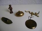 5koperen miniaturen manneke pis wandbordje turse schoen enz, Ophalen of Verzenden, Koper