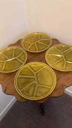 Fondue/Tapas borden 4 stuks Gien France, Huis en Inrichting, Keuken | Servies, Ophalen of Verzenden, Gebruikt, Effen, Bord(en)