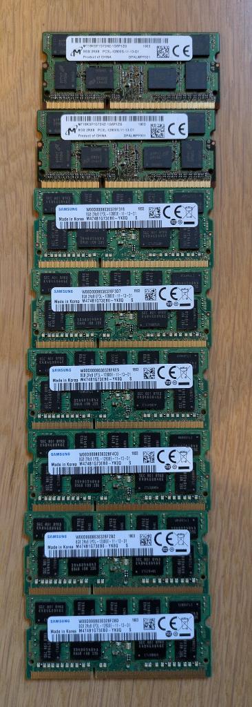 4 Stuks 8G PC3L-12800S 2Rx8 ECC SODIMM, Computers en Software, RAM geheugen, Gebruikt, Server, 32 GB, DDR3, Ophalen of Verzenden