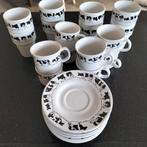 Koeien servies zwart wit, Huis en Inrichting, Ophalen of Verzenden, Zo goed als nieuw, Overige stijlen, Kop(pen) en/of Schotel(s)