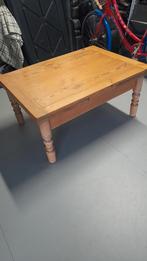 Antieke Frans Grenen Uitschuifbare Salontafel, Antiek, Gebruikt, 100 tot 150 cm, Grenenhout