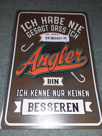 Grappig Metalen Bord - Angler beschikbaar voor biedingen
