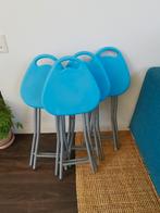 Set van 4 blauwe kunststof krukken, Ophalen, Gebruikt, Blauw, Vier