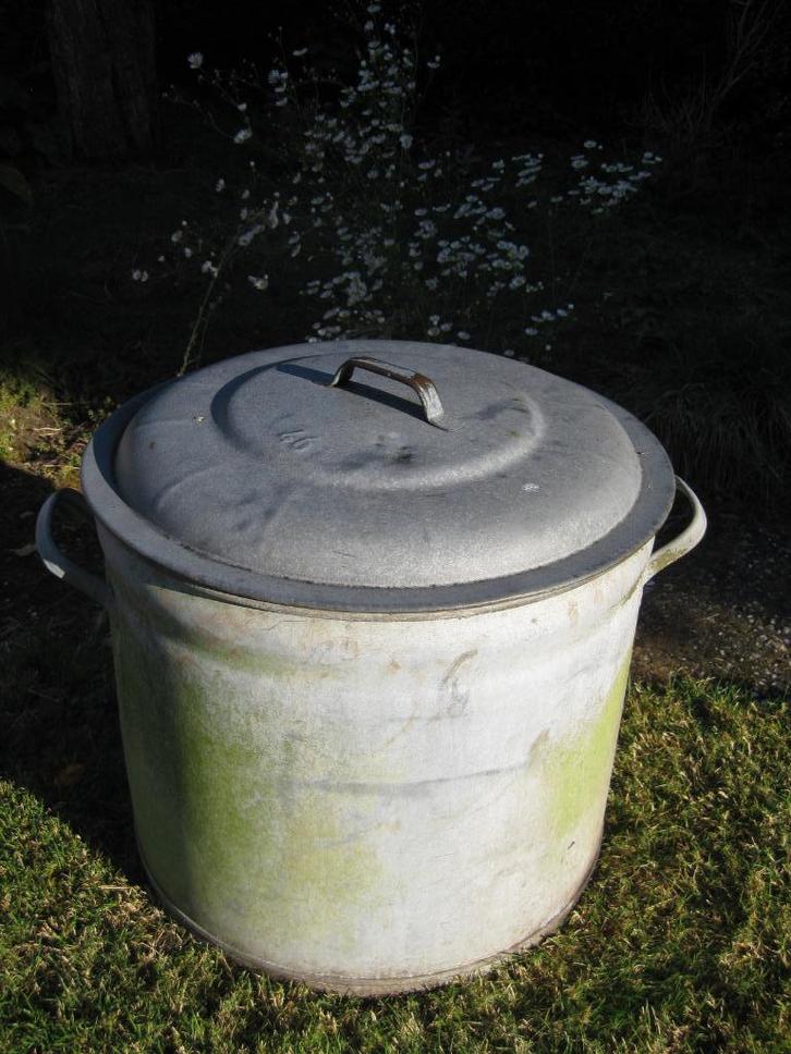 zinken wasketel, Tuin en Terras, Bloembakken en Plantenbakken, Gebruikt, Metaal, Balkon, Tuin, 30 tot 60 cm, Minder dan 60 cm