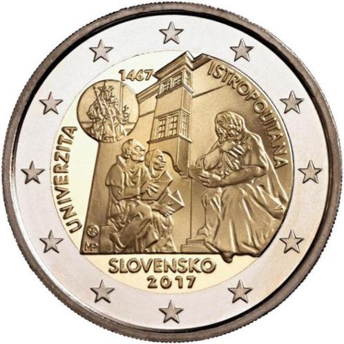 2 euro Slowakije “Universiteit Istropolitana’’ UNC 2017, Postzegels en Munten, Munten | Europa | Euromunten, Losse munt, 2 euro