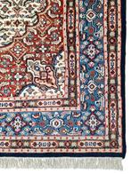 Handgeknoopt oosters Moud tapijt medallion blue 201x261cm, Persian Perzisch vintage oosters hype, Crème, Ophalen of Verzenden