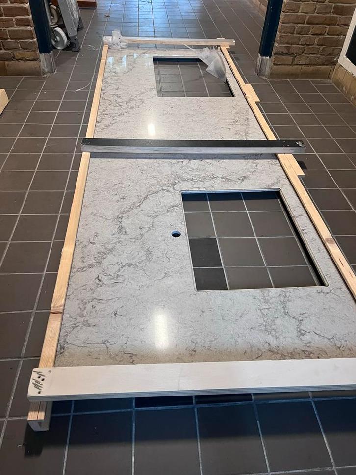 Marmer Composiet Werkblad aanrecht, Huis en Inrichting, Badkamer | Complete badkamers, Zo goed als nieuw, Ophalen of Verzenden