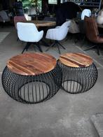 Ronde bijzettafel set hout - outlet korting, Ophalen, Zo goed als nieuw, Rond, Binnen