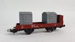 Lima 660513 H0 platte wagon met 2 containers. S29, Tweedehands verkoop, Tweedehands verkoop, Wisselstroom, Gebruikt