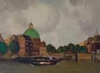 Olieverf Schilderij Amsterdam, ca. 1930, Antiek en Kunst, Kunst | Schilderijen | Klassiek, Ophalen of Verzenden