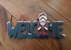 Houten welkomsbord met kerstman van appeltree (welcome), Ophalen of Verzenden, Zo goed als nieuw
