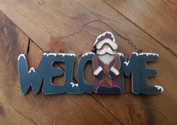 Houten welkomsbord met kerstman van appeltree (welcome)  beschikbaar voor biedingen