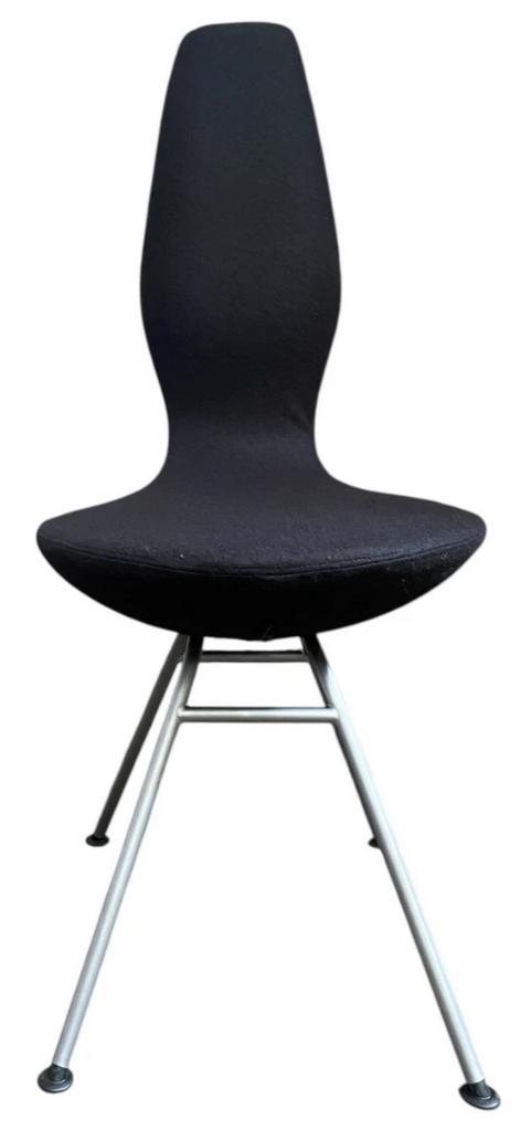 Varier / Stokke Date zwart 4x, Huis en Inrichting, Stoelen, Gebruikt, Vier, Metaal, Stof, Zwart, Ophalen