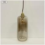 Qazqa hanglampen, rookglas, Hoog 30 cm - met snoer + fitting, Gebruikt, Vintage, Ophalen of Verzenden, Glas