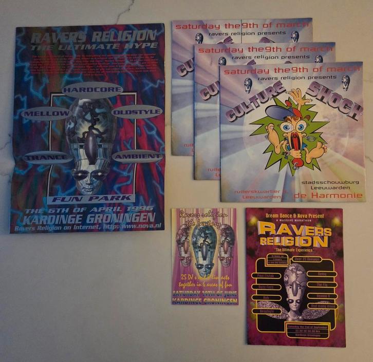 Hardcore Gabber Flyers Ravers Religion en Happy Hardcore, Verzamelen, Muziek, Artiesten en Beroemdheden, Zo goed als nieuw, Ophalen of Verzenden