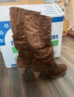 Bruine leren hakken, Ophalen of Verzenden, Zo goed als nieuw, Bruin