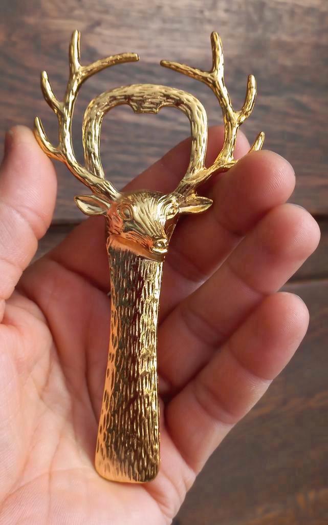 Metalen hert flesopener Rendier Flesopener, Huis en Inrichting, Keuken | Keukenbenodigdheden, Zo goed als nieuw, Ophalen of Verzenden
