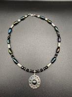 Kalmerende Moed Glazen Hanger Ketting, Zwart, Nieuw, Ophalen of Verzenden, Overige materialen