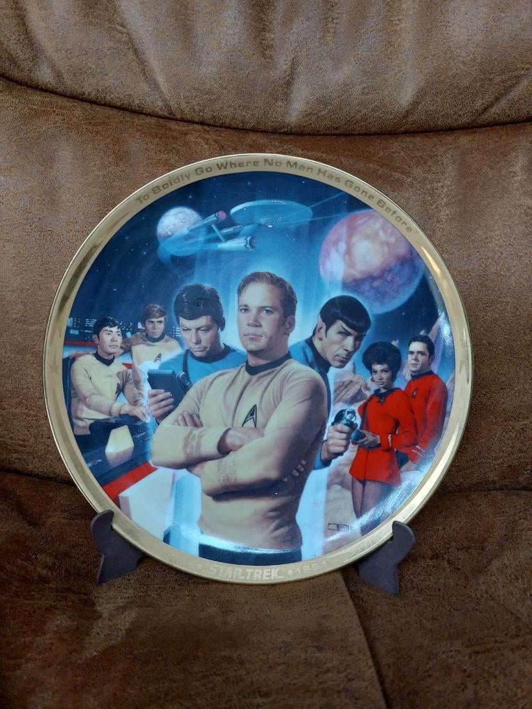 Mooi bord met foto van star trek plate no.0490 H, Ophalen of Verzenden