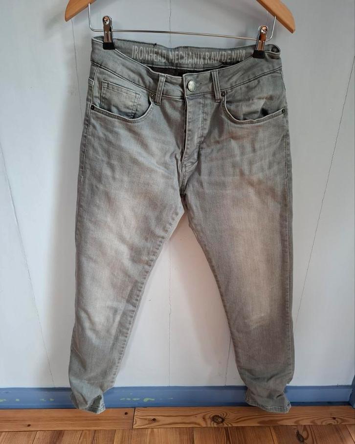 Lichtgrijze "John Doe" heren motor broek/jeans. Mt.32/M., Motoren, Kleding | Motorkleding, Broek | textiel, Heren, Tweedehands