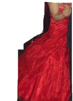 Gala /Kina Jurk rood maat 38 met koepel - Zo goed als nieuw!, Gedragen, Ophalen, Maat 38/40 (M), Rood