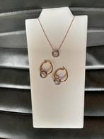 Set rosé goud Swarovski kristal NIEUW oorbellen ketting ring, Nieuw, Goud, Overige materialen, Met kristal