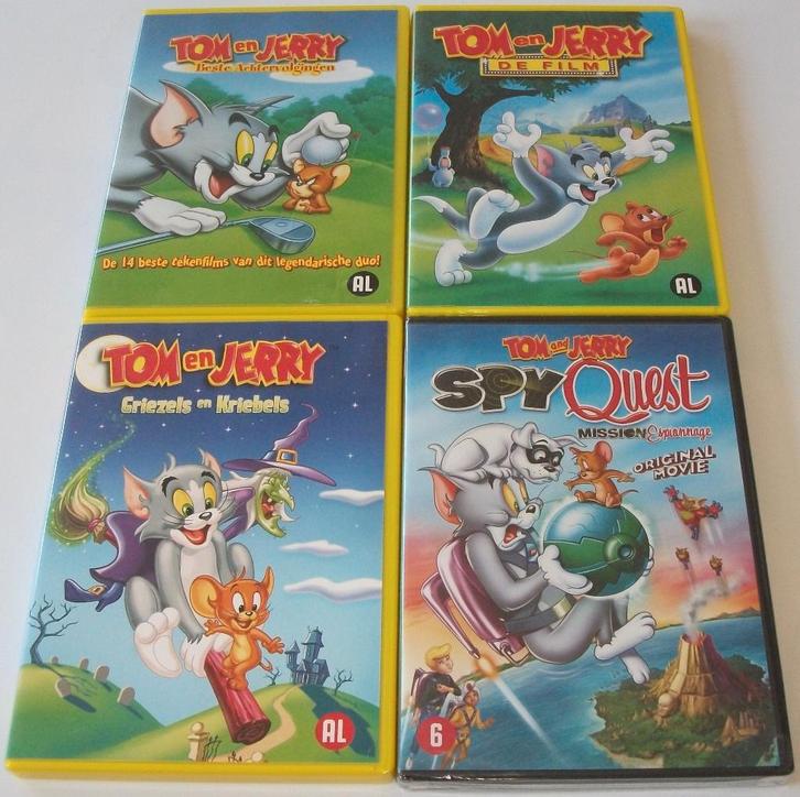 Dvd *** TOM & JERRY *** 4 stuks, Cd's en Dvd's, Dvd's | Kinderen en Jeugd, Zo goed als nieuw, Film, Komedie, Alle leeftijden, Ophalen of Verzenden