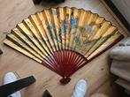Grote chinese waaier met tekening, Ophalen of Verzenden