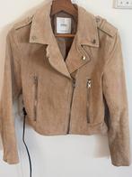 Mango Echt Leren Jasje - Maat S, Kleding | Dames, Jasjes, Kostuums en Pakken, Beige, Ophalen of Verzenden, Zo goed als nieuw, Jasje