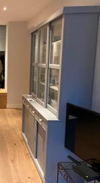 Grijze buffetkast / vitrine, Huis en Inrichting, Kasten | Buffetkasten, Ophalen, Gebruikt, 200 cm of meer, 150 tot 200 cm