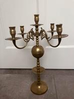 Grote messing kandelaar met 5 armen, Ophalen of Verzenden, Overige materialen
