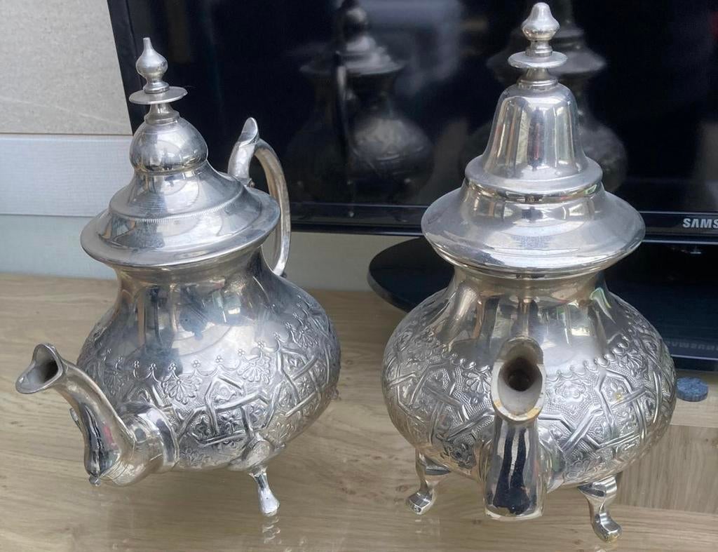 2 Marokkaanse theepotten per stuk 20 euro, Ophalen of Verzenden, Zilver