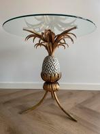 Hollywood Regency Ananas tafel jaren 70, Huis en Inrichting, Tafels | Bijzettafels, Ophalen, 75 cm of meer, Rechthoekig, Glas