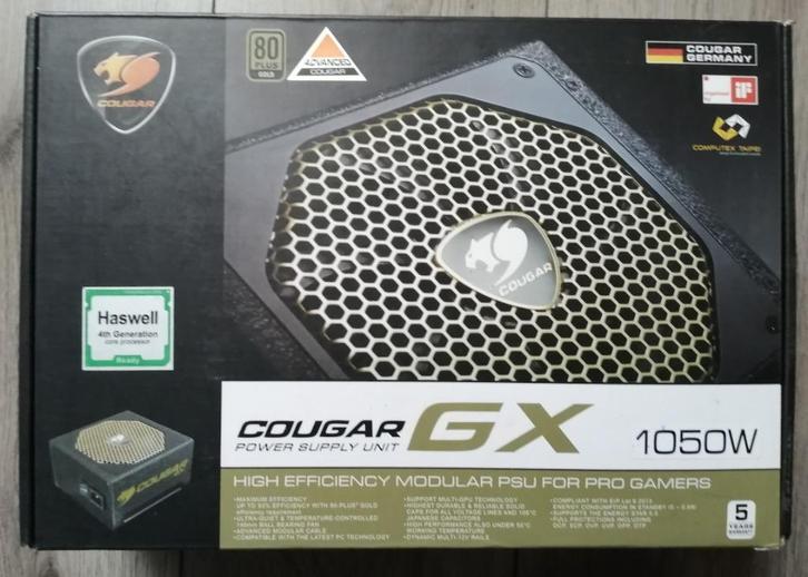 Splinternieuwe Cougar GX – 1050 watt voeding, Computers en Software, Interne voedingen, Nieuw, Ophalen of Verzenden