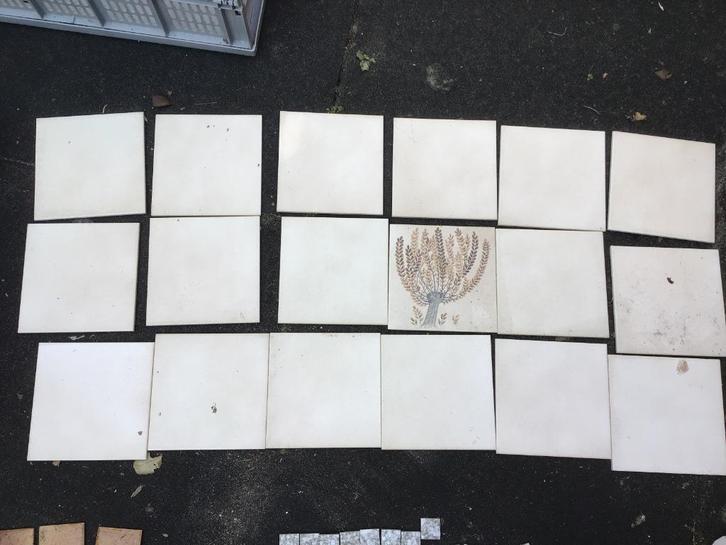 Oude wandtegels vintage, Doe-het-zelf en Verbouw, Tegels, Nieuw, Wandtegels, Keramiek, Minder dan 20 cm, Minder dan 20 cm, Minder dan 5 m²