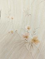 Vintage Frans brocante bloemen behang met reliëf erg mooi, Ophalen of Verzenden, Minder dan 10 m², Groen
