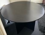 Zware zwarte essenhouten (half)ronde eettafel ø120 cm H=75cm, Huis en Inrichting, Woonaccessoires | Spiegels, Ophalen, Gebruikt