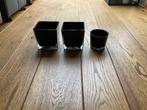 3 Glazen bloempotten., Tuin en Terras, Overige materialen, Rond, Zo goed als nieuw, Tuin