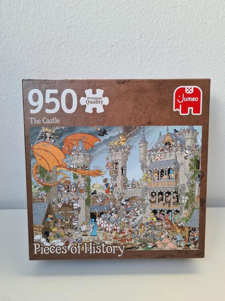 Jumbo puzzel 950 stukjes - Pieces of history: The castle, Hobby en Vrije tijd, Denksport en Puzzels, Zo goed als nieuw, Legpuzzel