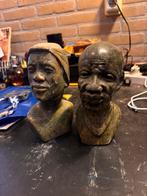 Vintage Afrikaanse stenen handgesneden bustes, Ophalen of Verzenden, Gebruikt, Mens