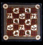 Vintage designer foulard, shawl, blauw/rood/groen, Verzenden, Maat 46/48 (XL) of groter, Zo goed als nieuw, Sjaal